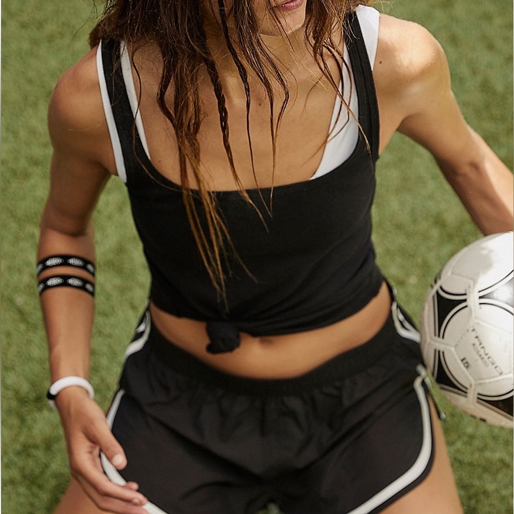 [Free People] 2 Throw & Go Tanks, XL - Black & White